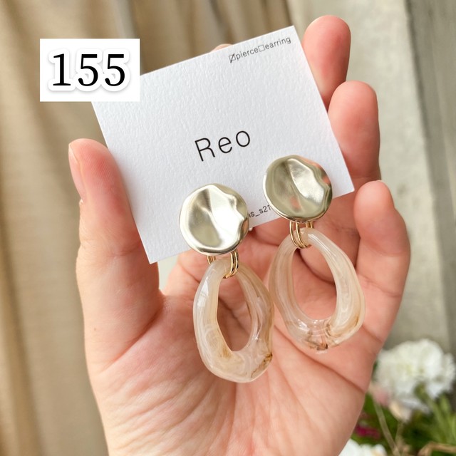 Reo 155 156 マーブル 変形リングピアス 雑貨屋cochococho Reo 155 156 マーブル 変形リングピアス 雑貨屋cochococho