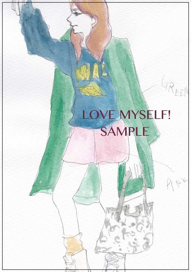 ファッションイラスト073 Love Myself