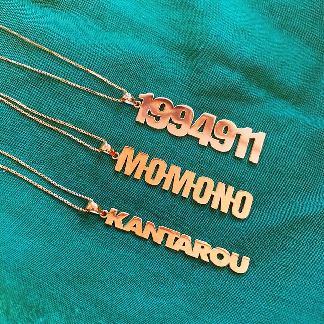 オーダー English 縦文字 ネックレス 18kgp S925 xiiitokyo