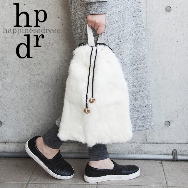 Ribbonholiday リボンホリデー ホワイトファーナップサック Happinessdress ハピネスドレス