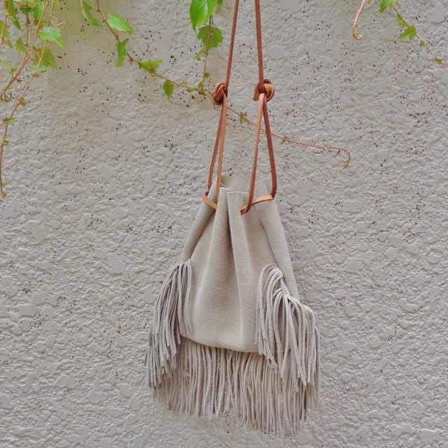 Suede Fringe Purse スエード フリンジ 巾着バッグ Big Time ヴィンテージ 古着 Bigtime ビッグタイム