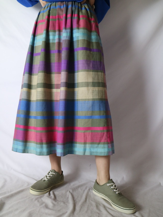 check pattern skirt【0731】