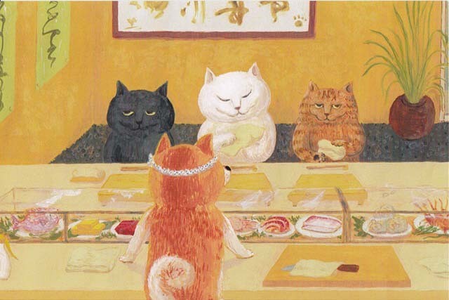 カマノレイコ オリジナル猫ポストカード おすし Mattashop