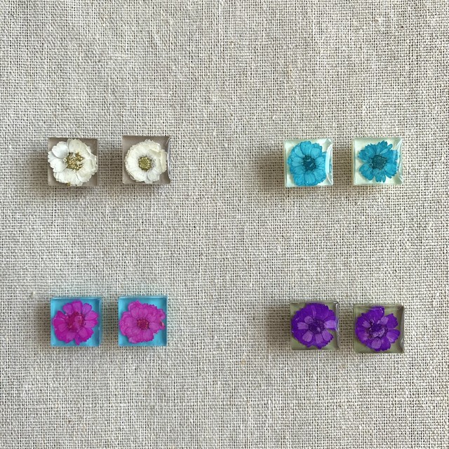 春ピアス 押し花レジンピアス Solmarket