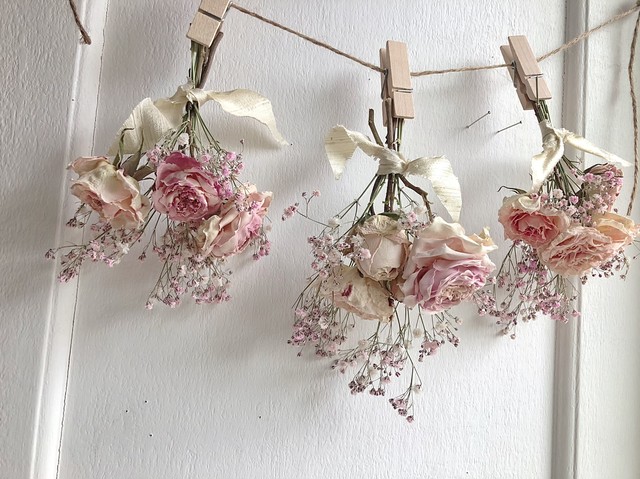 Rose Garland Pink ミニブーケ ガーランド フラワー スワッグ ドライフラワー Fee De Fleurage