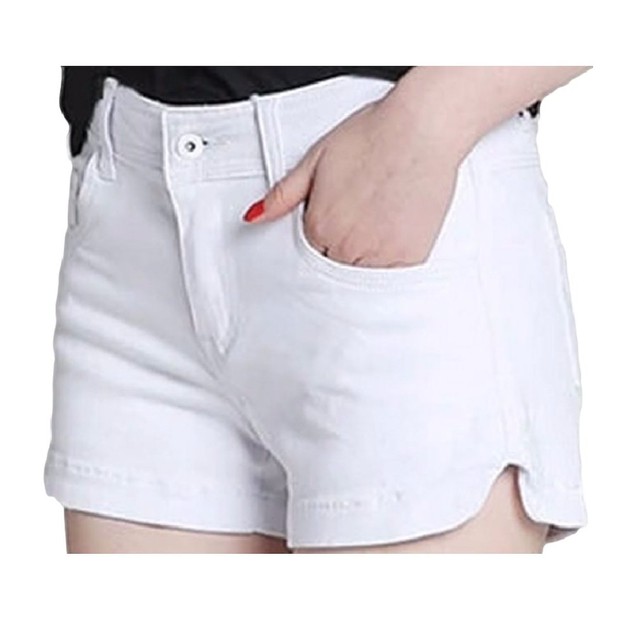 ナナコレクション Nana Collection 15 夏 美脚 脚長 きれいめ スリム 大きいサイズ デニム ジーンズ 半パン ホットパンツ ショーパン カジュアル 女性 レディース ショートパンツ ホワイト 26inch Nanacollect