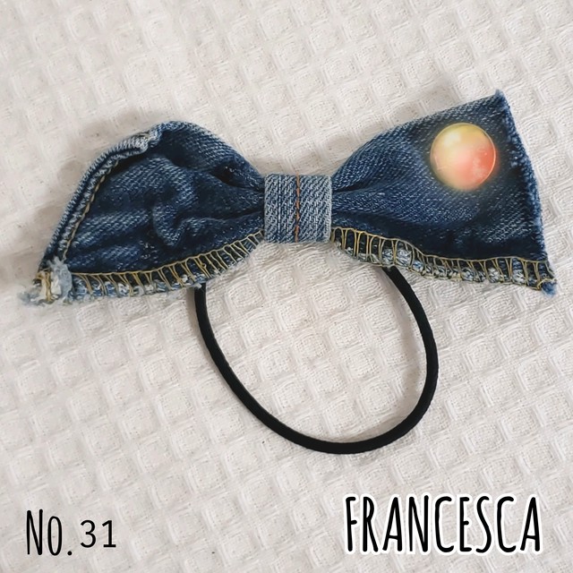 デニムリメイクリボンヘアゴム 31 Francesca