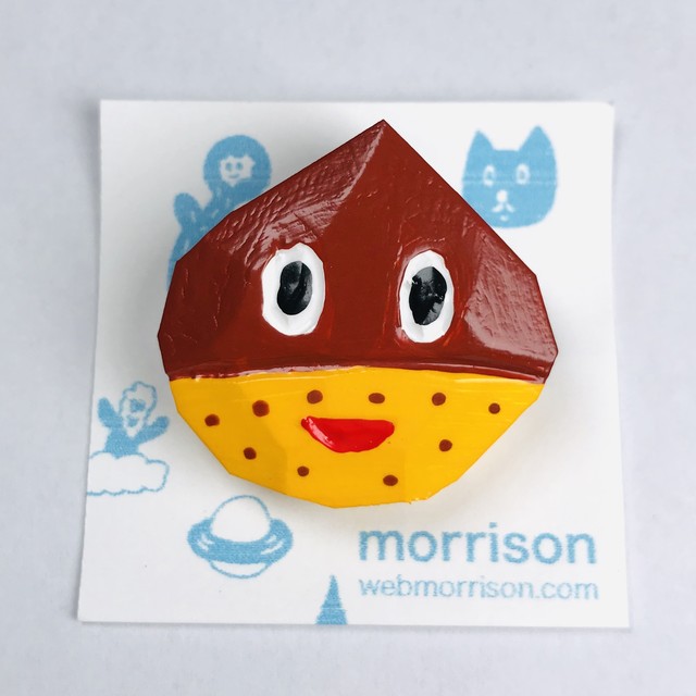 【morrison ムラバヤシケンジ】2.5次元木彫バッチ