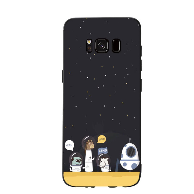 宇宙背景 Galaxys9 S9plusケース 動物キャラ 可愛い 星 ソフト Jpcasecase 携帯ケース 通販