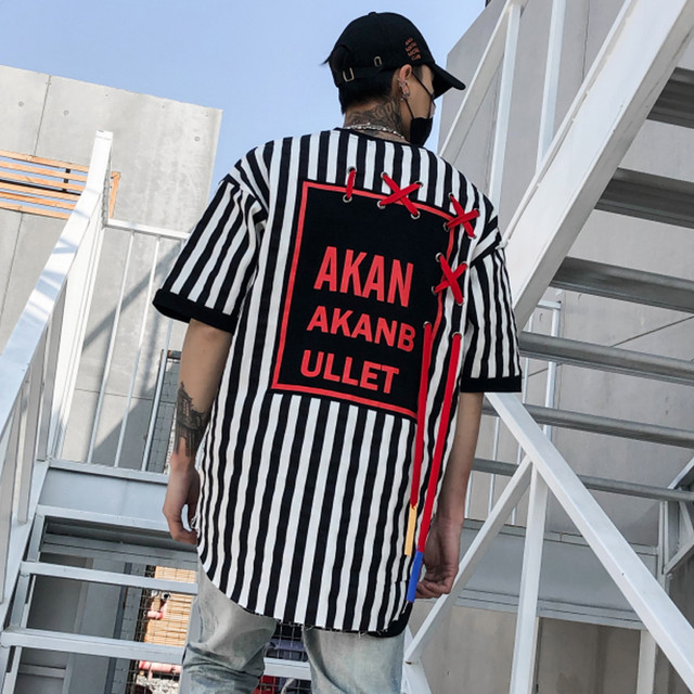 メンズ レディース トップス ｔシャツ 半袖 ストライプ ストリート ダンス カッコイイ 衣装 オシャレ 原宿 系 オススメ 新作 夏服 Max Voyage