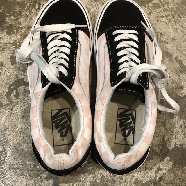 厚底スニーカー Vans バンズ オールドスクール スニーカー 23 5cm 黒 白 ピンク 高円寺古着 Slat Albatross Vintage