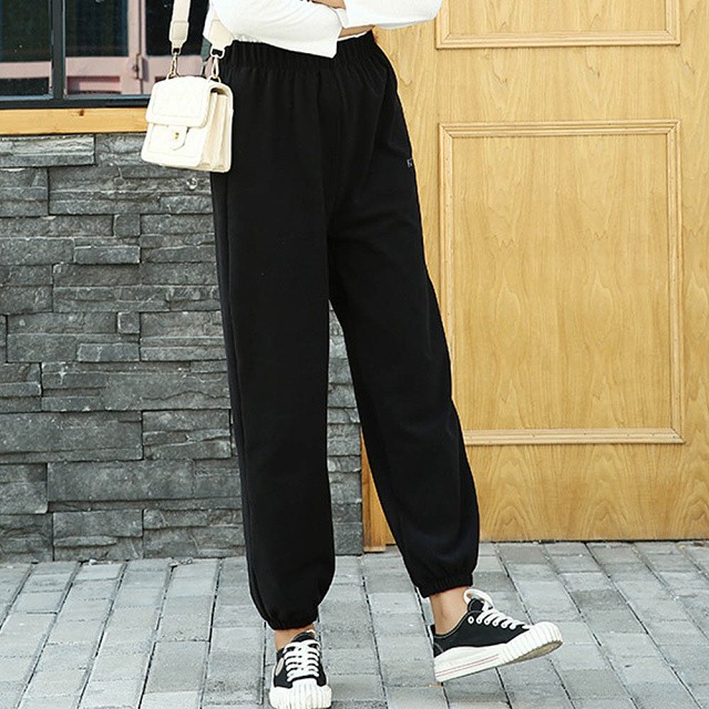 即納 ピーチ起毛 ジャージ スウェットパンツ 裏起毛 ジョガーパンツ ウエストゴム ダンス スポーツ 部屋着 ルームウェア レディース パンツ ボトムス 黒 ブラック グレー Ns 0716 Daily Closet