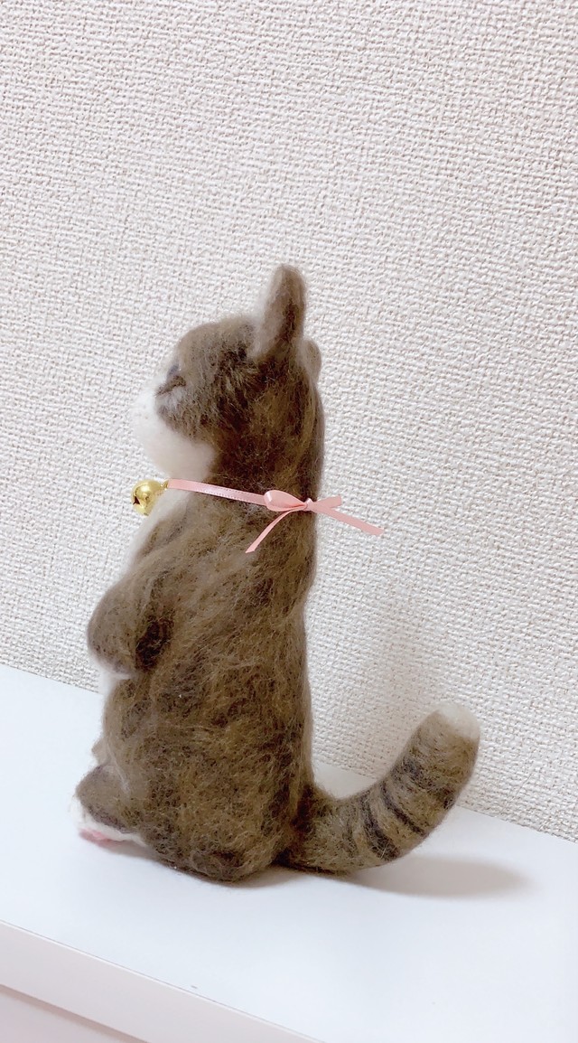 たっちポーズの子猫ちゃん マンチカン ラグドール ミヌエット 短足 猫 羊毛フェルト Cotton Fuwari