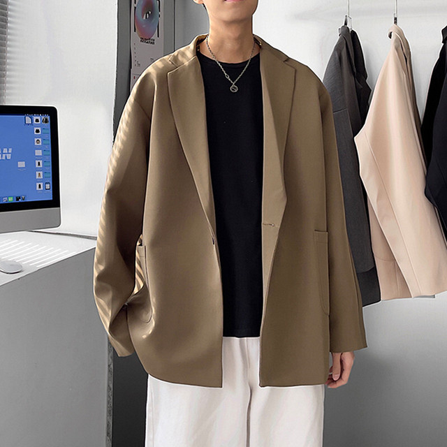 予約販売 テーラードジャケット 無地 アウター メンズ オーバーサイズ ブラック ブルー ホワイト カジュアル こなれ感 お洒落 韓国トレンド 春 秋 大きいサイズ M L Xl 2xl 3xl 4xl 5xl Favoriteselect