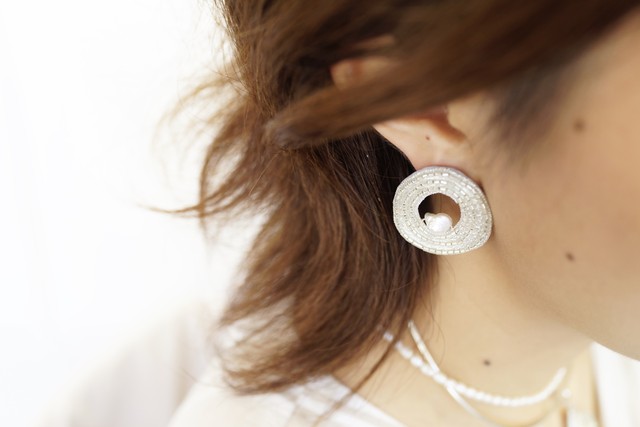 【刺繍ピアス】P/E-round/S