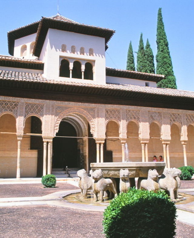 スペイン ライオンの中庭 Spain Patio De Los Leones Palacio De La Alhambra Granada Yumemirutanuki