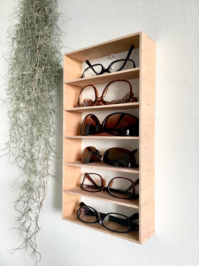 メガネケース ６本 木製棚 壁掛け 収納 Susolab