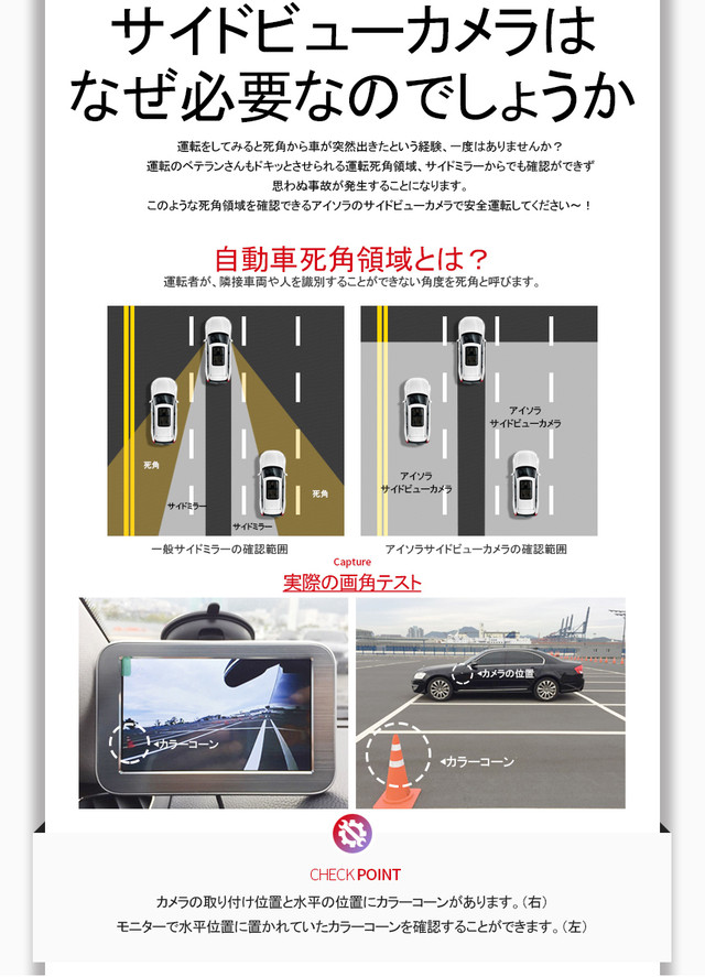 Isora アイソラ 車載カメラ サイドカメラ オリジナル Ip67 視野角172 カメラon Off コントローラー付き 本体 車載カメラ Sd 004s Moaijapan