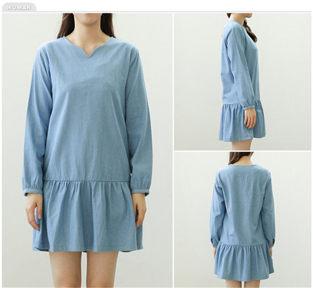 256 選べるデニムカラーシャツ ワンピース 家族でおそろい ペアルック リンクコーデ Mom Me