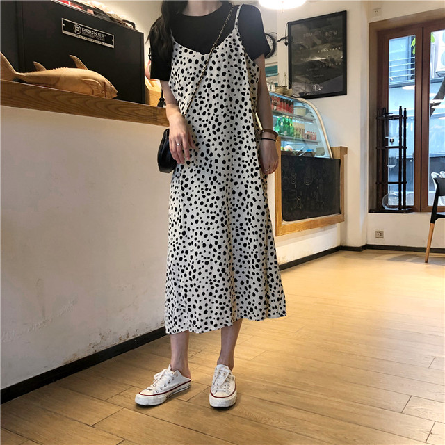 レオパード柄キャミワンピース レディース ワンピース 韓国 海外 旅行 女子会 お出かけ デート レオパード ヒョウ 豹柄 キャミ キャミワンピ アニマル モノトーン 膝下 膝丈 買付商品 Lusula