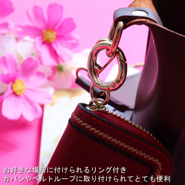 Hodopus ステッチ加工 本革 スマートキー対応 ６連キーケース レディース Hodopus