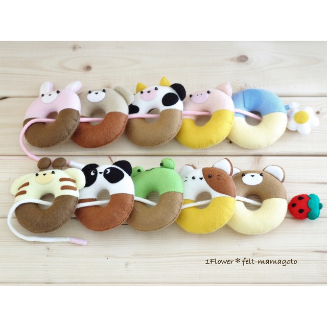 アニマルドーナツ屋さん レシピ型紙 1flower