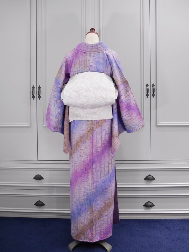 名古屋帯 墨流し染めラテカラー大理石マーブル 0191 Kimono Tento