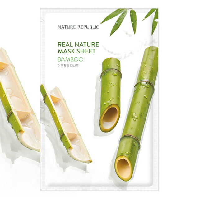 ネイチャーリパブリック リアル ネイチャー マスクシート バンブー 1枚 韓国コスメ Nature Republic Bamboo 竹 アンプル 水分 パック スキンケア Allure