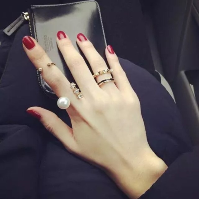 【2点のみ即納】pearl ring 3peace
