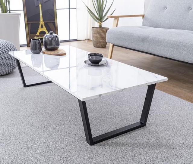 大理石テーブル 四角 10 600 台形つや消しブラック リビング 机 Glassi グラッシー