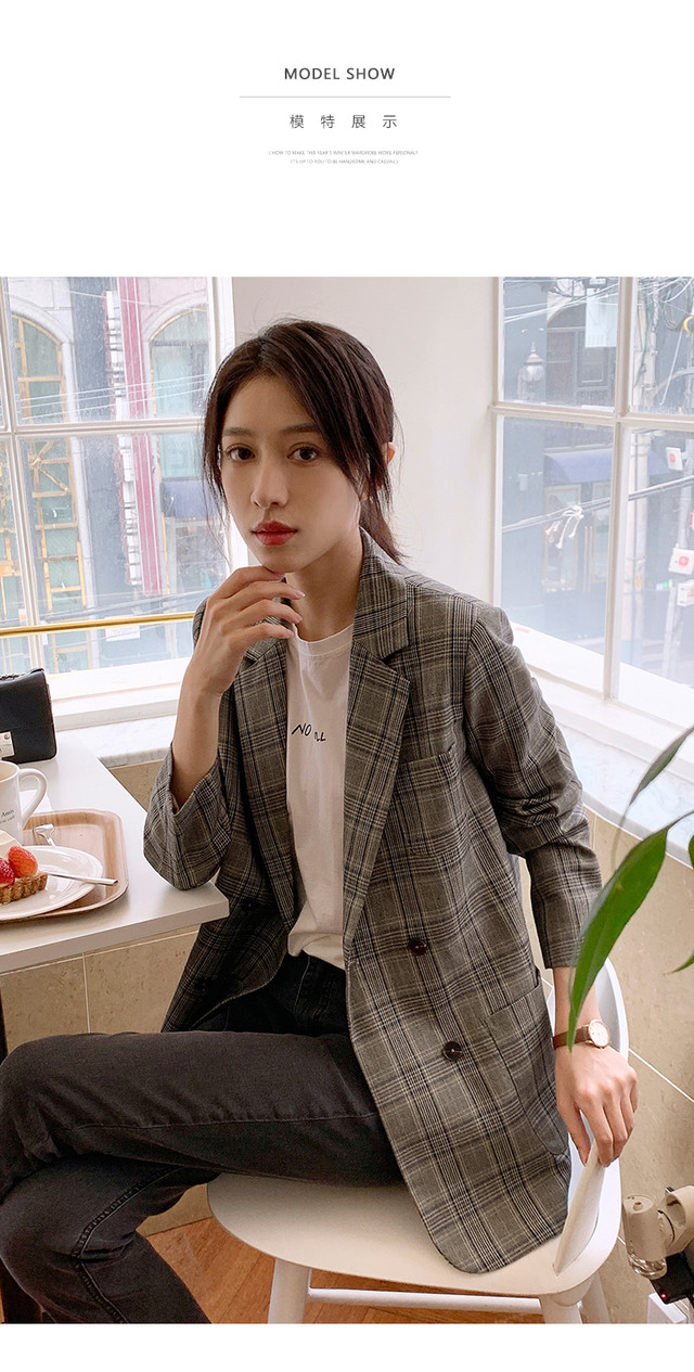 テーラードジャケット メンズライク チェック柄 ジャケット アウター ダブルブレスト ダブル 春 オフィス フォーマル シンプル ジャケット専門 ノンノン スクリー Nonnon Skry For Ladies Jackets Only