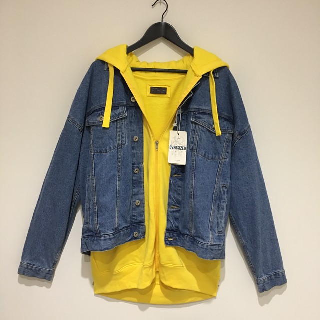新品 Zara Man ザラマン デニムジャケット Gジャン パーカー フード
