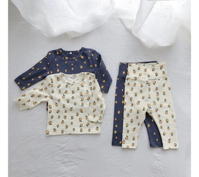 レモン柄 ルームウェア パジャマ 海外ベビー服 海外子供服 シンプルでナチュラな韓国子供服通販サイト Haru