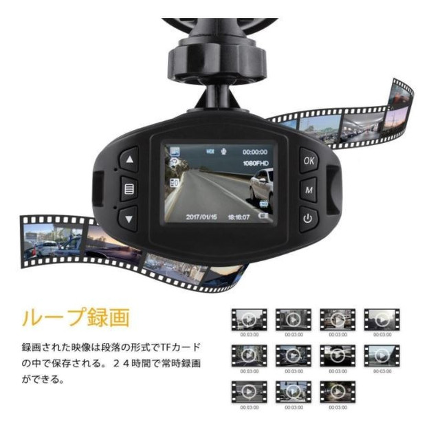 送料無料 Hd 1080p Fullドライブレコーダー 小型ドラレコ センサー レンズ 10万画素 高画質 車載カメラ 防犯カメラ Wdr 駐車監視 衝撃録画 高速起動 ボーダレス Base店