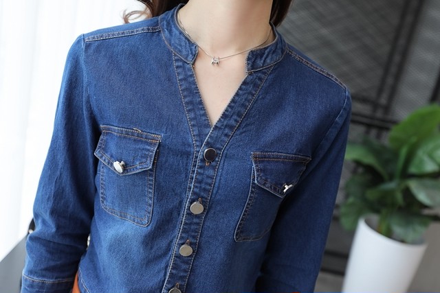 送料無料 デニム ワンピース ノーカラー シンプル カジュアル ペンシルスカート スリット ロング丈 ミモレ丈 ミディ丈 Vネック 長袖 七分袖 無地 きれいめ 大人可愛い 春 秋 冬 デイリー デート 女子会 タイト ｉライン お出かけ ウエストマーク 綿 コットン Owl アウル