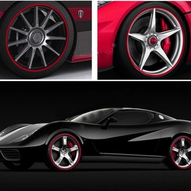 送料無料 反射 リムステッカー 17インチ 18インチ レッド 1台分 バイク 自動車 自転車 ホイール リムライン 汎用 赤 Shop Tsukimi