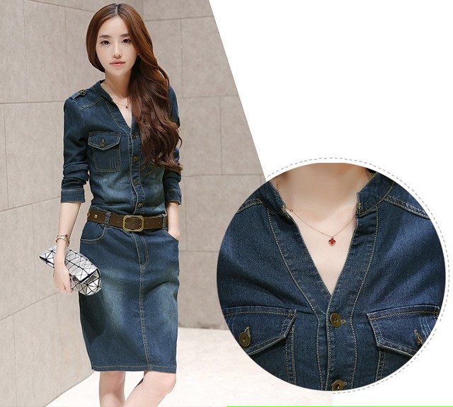 新作 トレンド 美ライン デニムワンピース 送料無料 着心地抜群の人気item デニムワンピース デニムワンピ ワンピース 長袖 半袖 膝丈 フレア ワンピ 長袖ワンピース デニム ベルト付き 春 夏 秋 レディース かわいい 韓国レディース キッズファッション