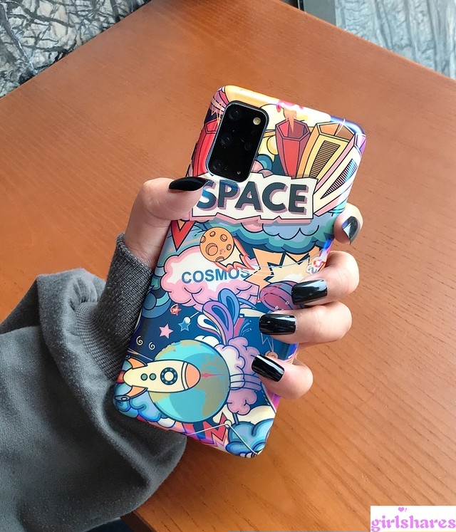Space 宇宙 キャラクター Galaxy S Plusケース ソフト かわいい ギャラクシーsカバー 個性的 韓国芸能人愛用 スマホケース 新作 Girlshares