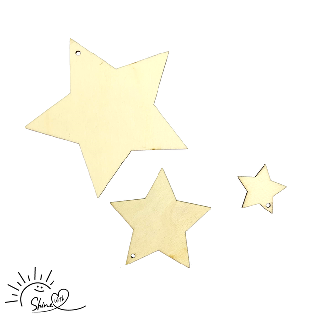 木製チップ【星型・3cm】50個