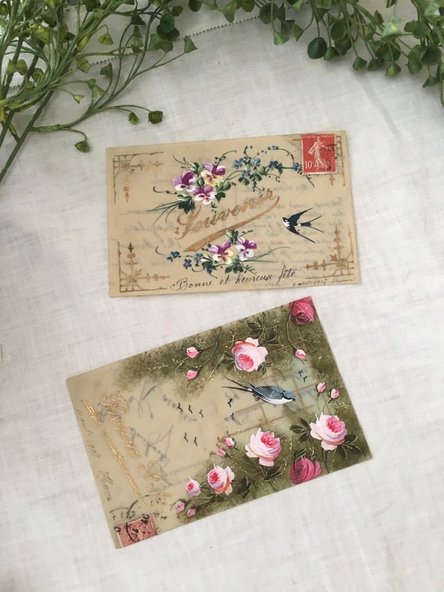 フランスアンティーク セルロイドポストカード 1枚 フランス雑貨chouchou