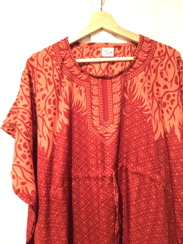 ワンピース チュニック ボヘミアン ボヘミアンワンピース アフリカン チュニック Vネック チュニックワンピース エスニック エスニックファッション リゾートワンピ アジアン ファイヤー レッド アジアン雑貨no 267 アジアン雑貨 Asian Mrk