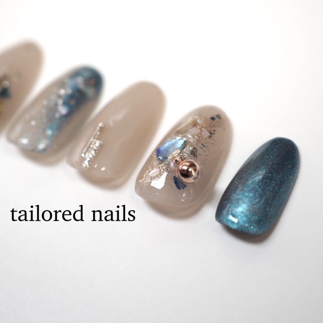 ネイルチップ No 002 オーダーメイド ニュアンスネイル グレージュ Tailored Nails