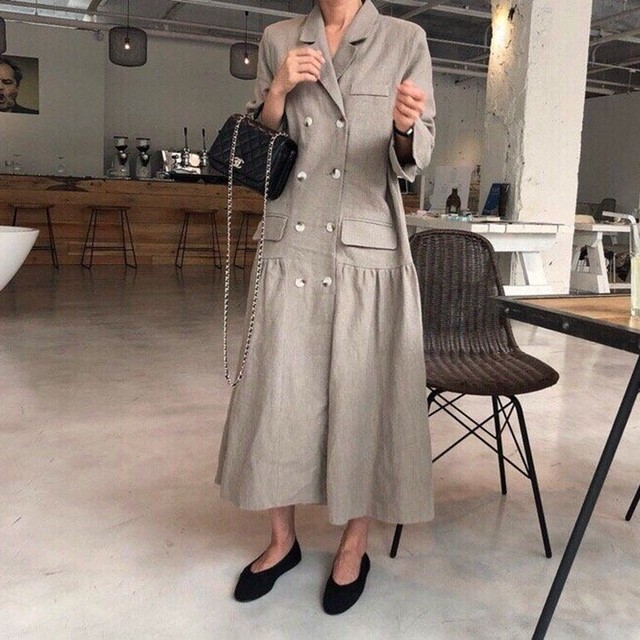 アウターワンピース シャツワンピース ワンピース ロング丈 体型カバー 無地 長袖 春コーデ 春 秋 大人 デート お出かけ 旅行 韓国 韓国ファッション オルチャン 可愛い おしゃれ レディース Fa877 Musubi Me 韓国 オルチャン レディースファッションのお店