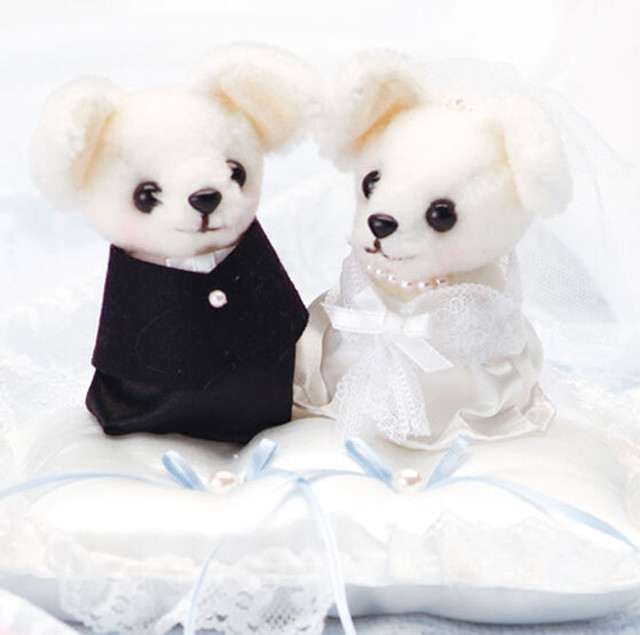 チワワのリングピロー 洋装 手作りキット 綿 糸付き ボア生地カット済み 結婚式 犬のウェルカムドール 幸せデリバリー リングピローなどの結婚式アイテム 手芸用品の通販