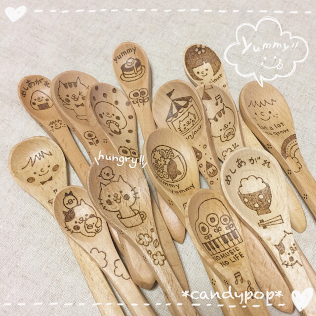 ウッドバーニング ジャムスプーン バターナイフ 1本ずつセット Zakkashop Candypop