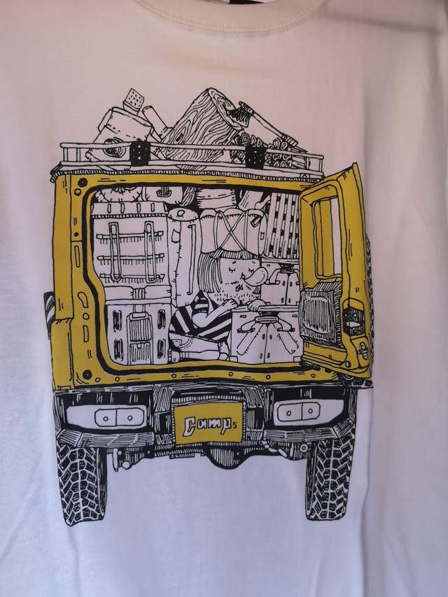 Campsオリジナルイラストtシャツ テトリス積載de車中泊 ジムニー Nowest Camp Online Shop