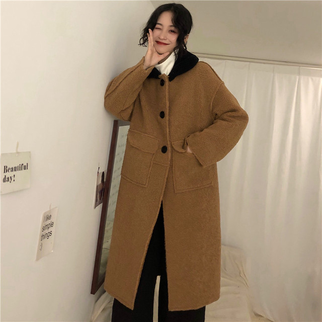 ロングコート ブラウン 膝丈 ボア シンプル ナチュラル 可愛い 上品 ポケット フォーマル Na Na Iro