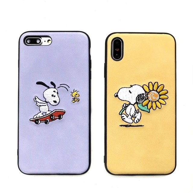 スヌーピー 刺繍ケース Iphoneケース 即日発送可能機種あり Luanaa スヌーピー 刺繍ケース Iphoneケース 即日発送可能機種あり Luanaa