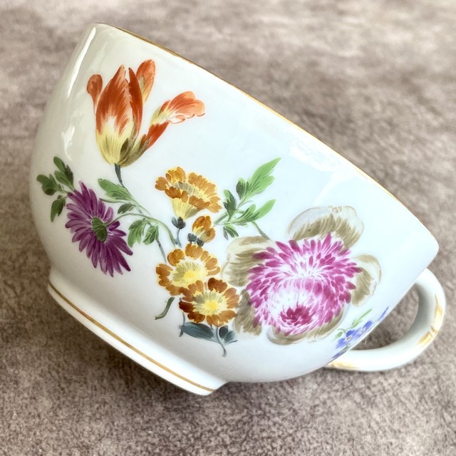 マイセン ファイファー期 花絵 カップ ソーサー Ryo Antiquecups