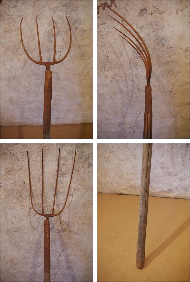 1940〜50'sアメリカンヴィンテージピッチフォーク★農具の鍬ｰファーマーズフォーク/ガーデンフォーク【C137】 Antique